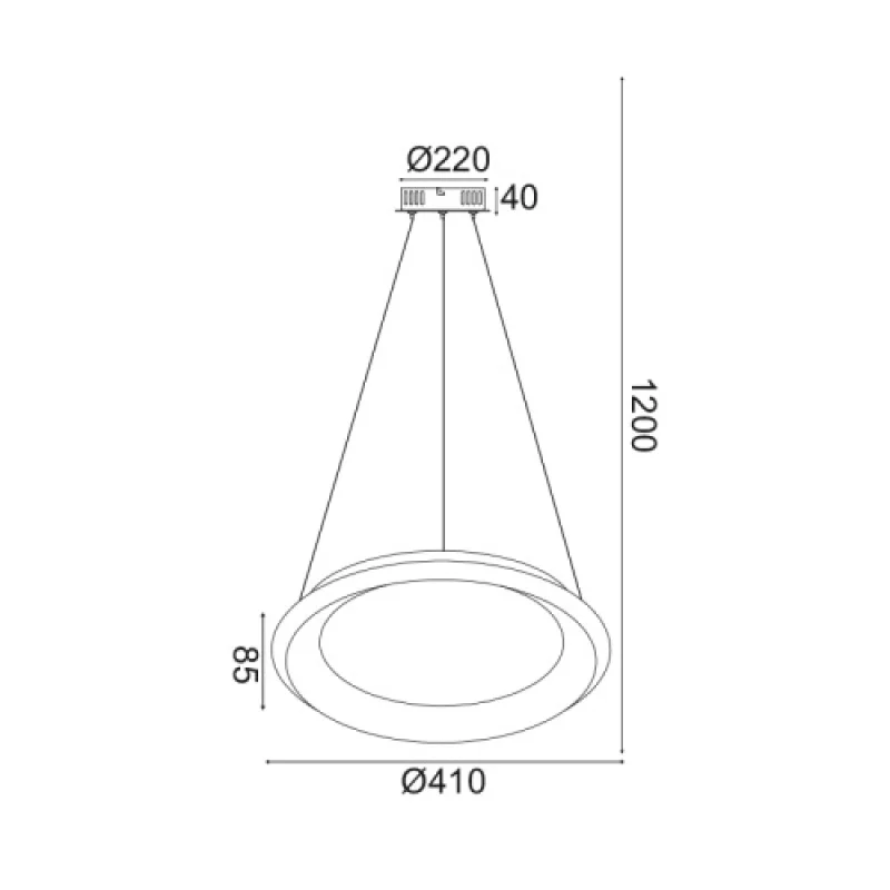 36w 3000K - 400 BR71LEDP41BKCCT – ACA Lighting LED pendant in black matt, 36W, 3000K
