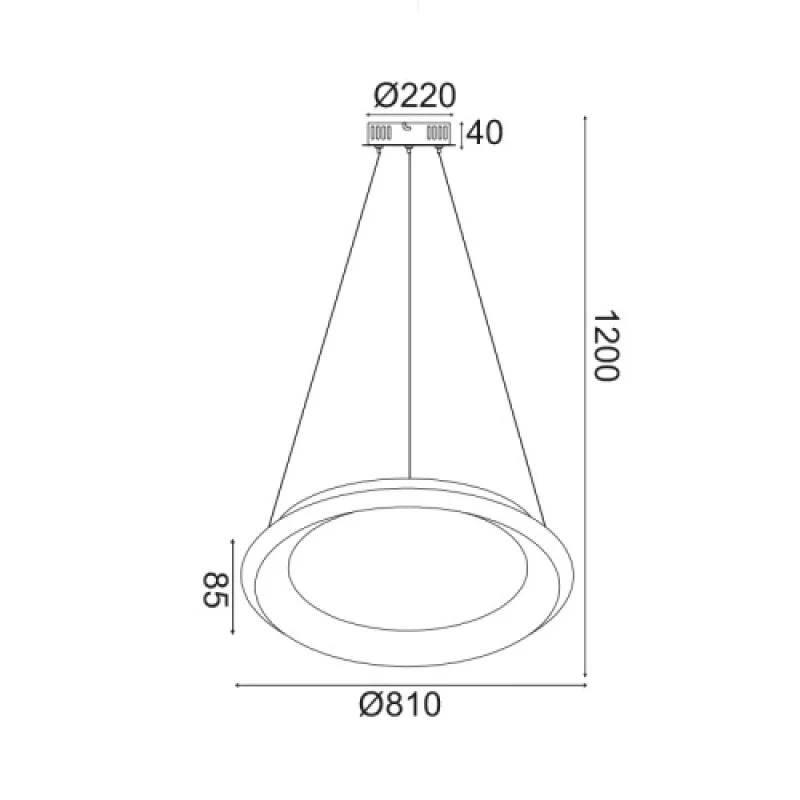 73w 3000K - 400 BR71LEDP81BKCCT – ACA Lighting LED pendant in black matt, 73W, 3000K