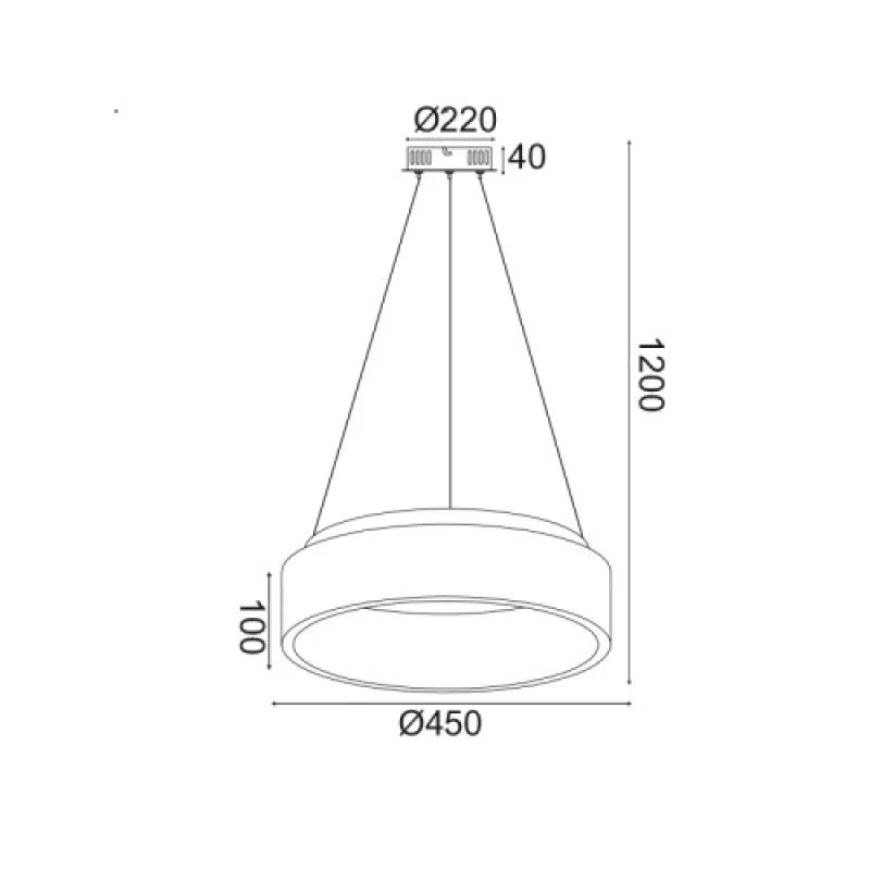 Apollo WHITE 36 BR81LEDP45WHCCT – ACA Lighting LED пендел в бял, 36W, 3000K