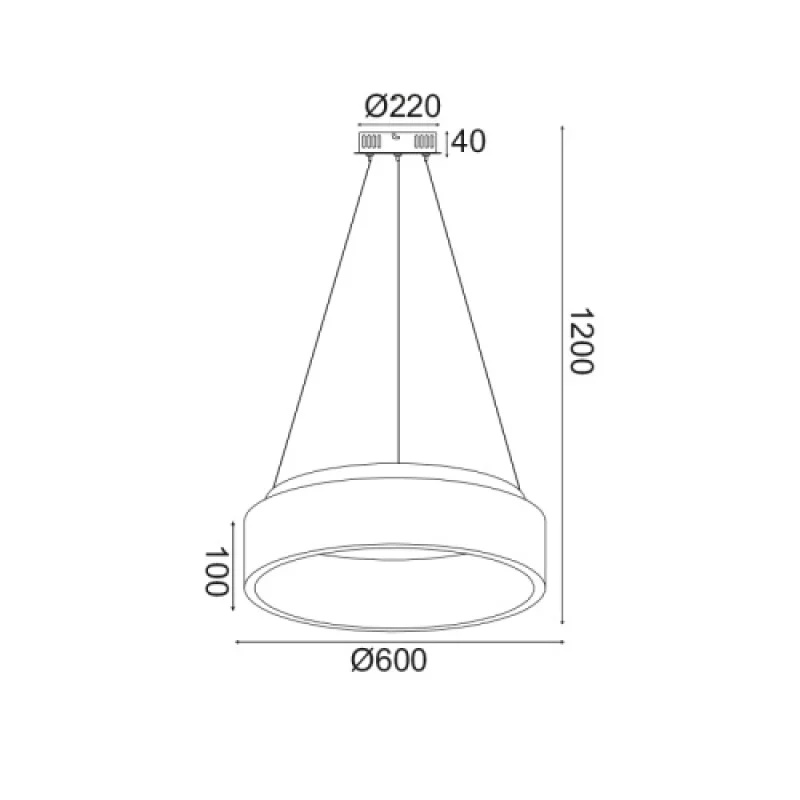 Apollo BLACK 4 BR81LEDP60BKCCTD – ACA Lighting LED пендел в черен, 48W, 3000K