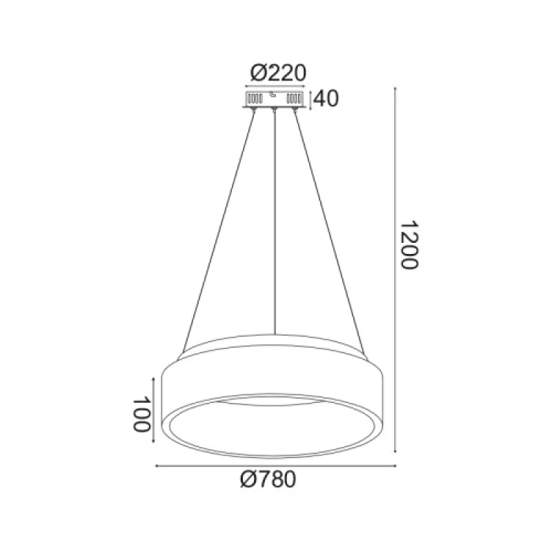 Apollo BLACK 7 BR81LEDP78BKCCTD – ACA Lighting LED пендел в черен, 73W, 3000K