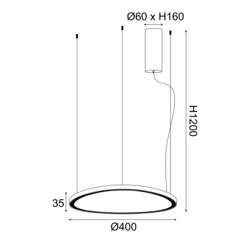 Harmony BLACK C BR97LEDP40BKCCT – ACA Lighting LED пендел в черен мат, 33W, 3000K