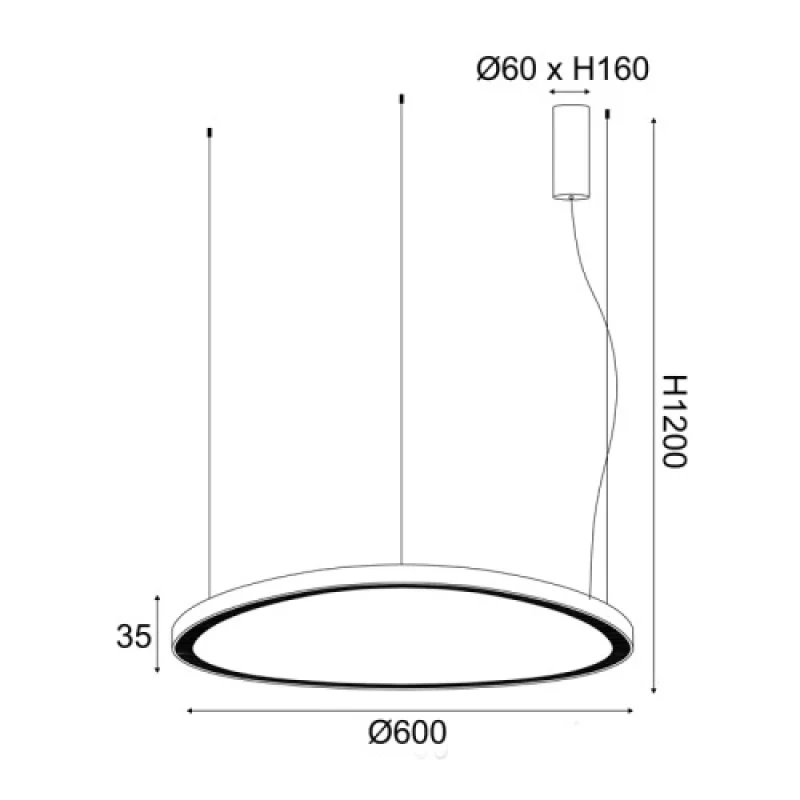 Harmony SATIN B BR97LEDP60GDCCT – ACA Lighting LED pendant in matt brass, 44W, 3000K