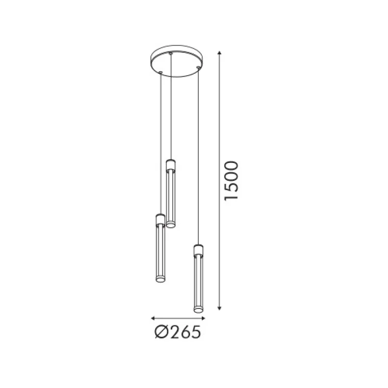 Candelera SATIN BRAS CN3P21GCCT – ACA Lighting LED pendant in matt brass, 21W, 2700K