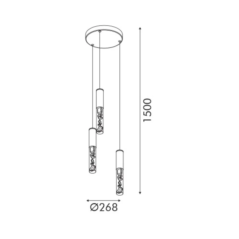 Oasis SATIN BRASS CN3P22PGWCCT – ACA Lighting LED пендел в бял мат, 22W, 2700K