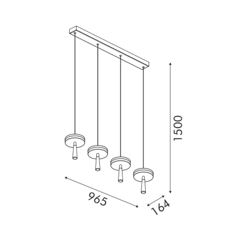 Asian BLACK PENDAN CN4P42WBKCCT – ACA Lighting LED пендел в черен мат, 42W, 2700K