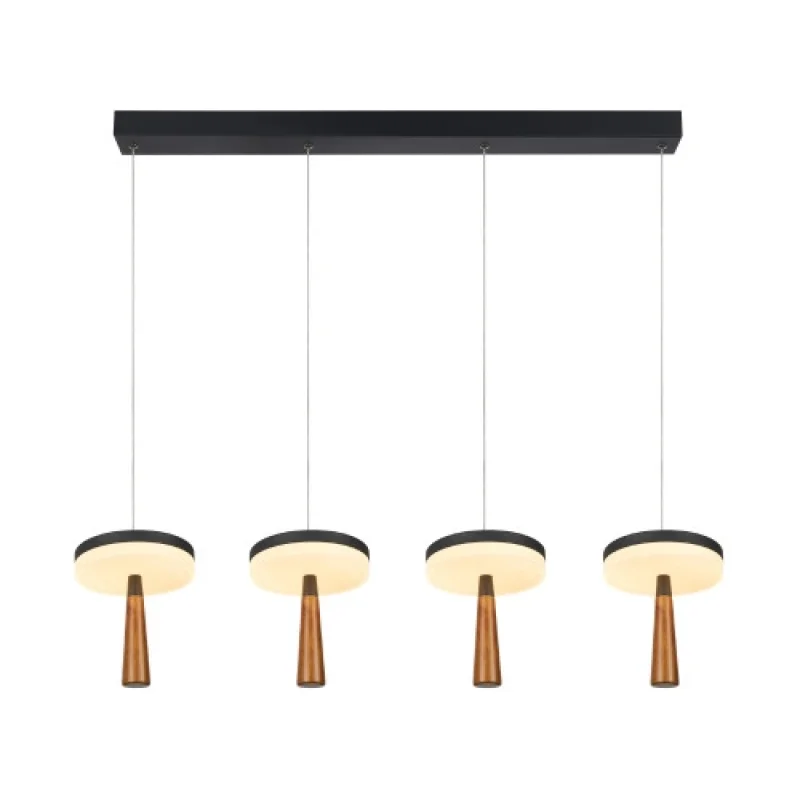 LED пендели и полилеи Asian BLACK PENDAN CN4P42WBKCCT – ACA Lighting LED пендел в черен мат, 42W, 2700K