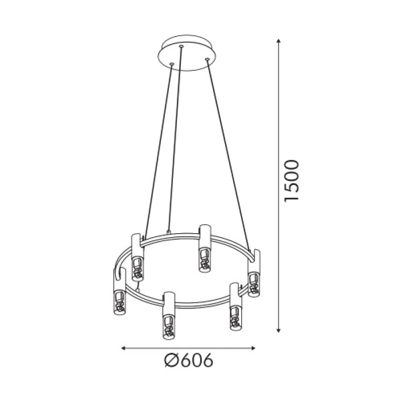 Oasis SATIN BRASS CN6P43PGWCCT – ACA Lighting LED pendant in white matt, 43W, 2700K