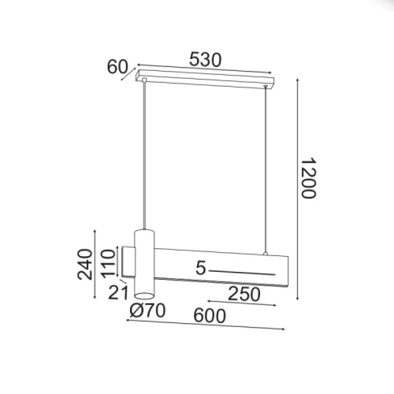 Linea DCR21LEDP60B – ACA Lighting пендел в черен мрамор, 1X12W, 3000K