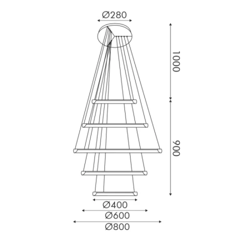 Harmony SATIN BR HM23LEDP5GDCCT – ACA Lighting LED pendant in matt brass, 80W, 3000K