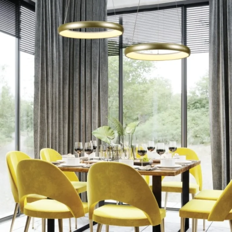 Harmony SATIN B HM23LEDP80GDCCT – ACA Lighting LED pendant in matt brass, 48W, 3000K