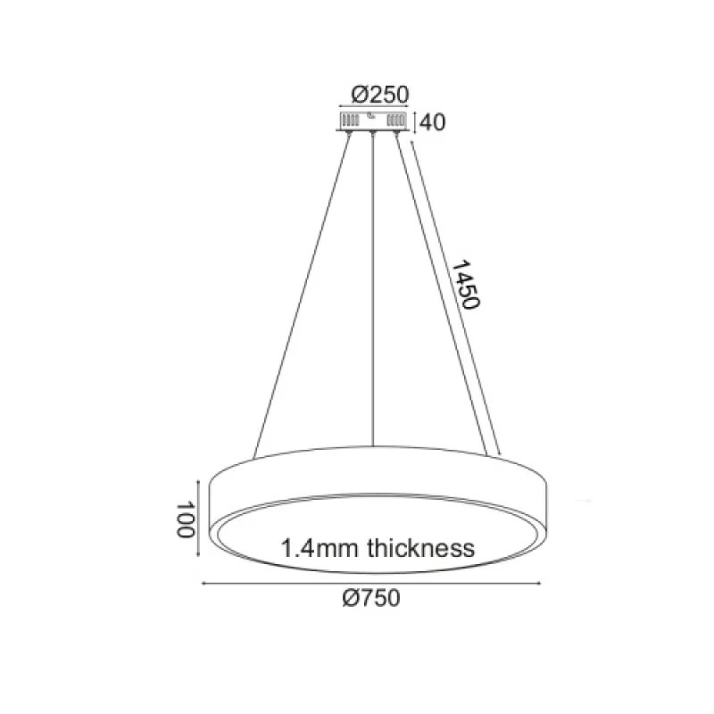 60w 3000K-4000- HM29LEDP75WHCCT – ACA Lighting LED пендел в бял мат, 60W, 3000K