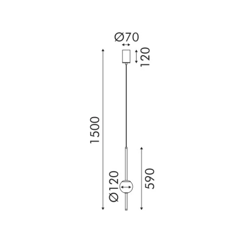 Ball 5W 3000K OKN96161BK – ACA Lighting LED пендел, 5W, 3000K