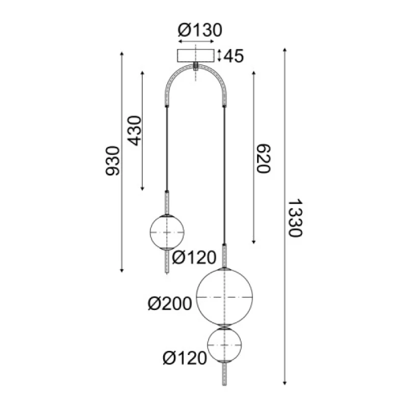 Amelia TNK323LED15P – ACA Lighting LED пендел в черен, 15W, 3000K