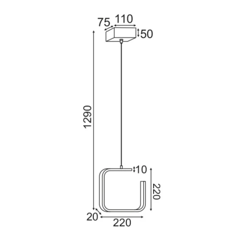 Euclid1 V27LEDP22WH – ACA Lighting пендел в бял, 8W, 3000K