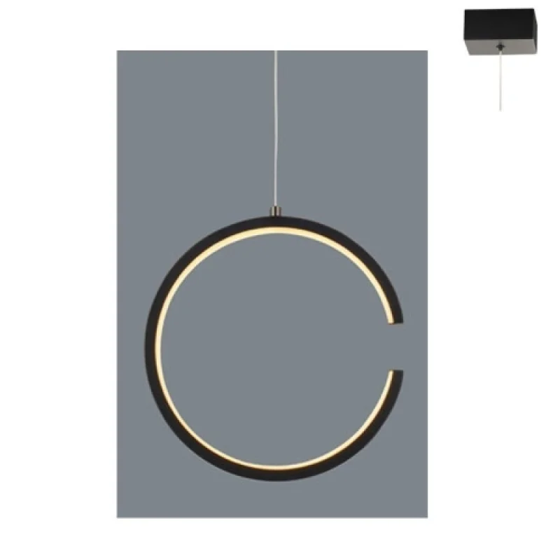 LED пендели и полилеи Euclid3 V28LEDP22BK – ACA Lighting LED пендел в черен, 8W, 3000K