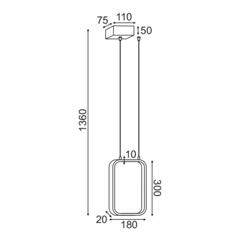 Symetria V30LEDP18WH – ACA Lighting пендел в бял, 11W, 3000K