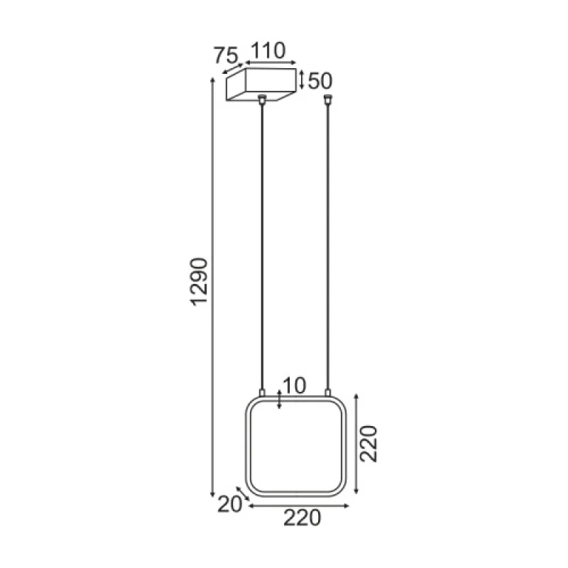 Symetria V30LEDP22WH – ACA Lighting пендел в бял, 9W, 3000K