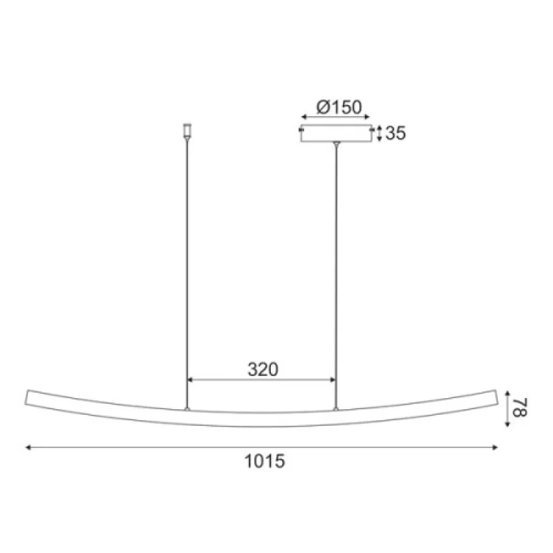 Naava YL1721LEDPBK – ACA Lighting LED пендел в черен, 20W, 3000K