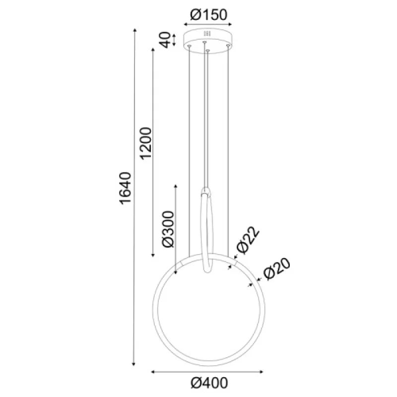 Venus ZM31LEDP40CH – ACA Lighting пендел в хром, 24W, 3000K