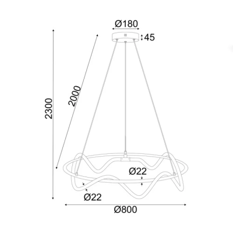 Kyma ZM36LEDP80BK – ACA Lighting LED пендел в черен, 60W, 3000K