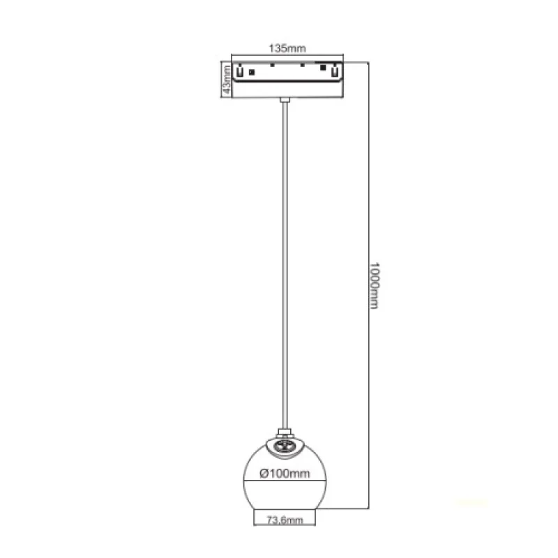 Ion IONAP1240W – ACA Lighting LED пендел за магнитна шина в бял