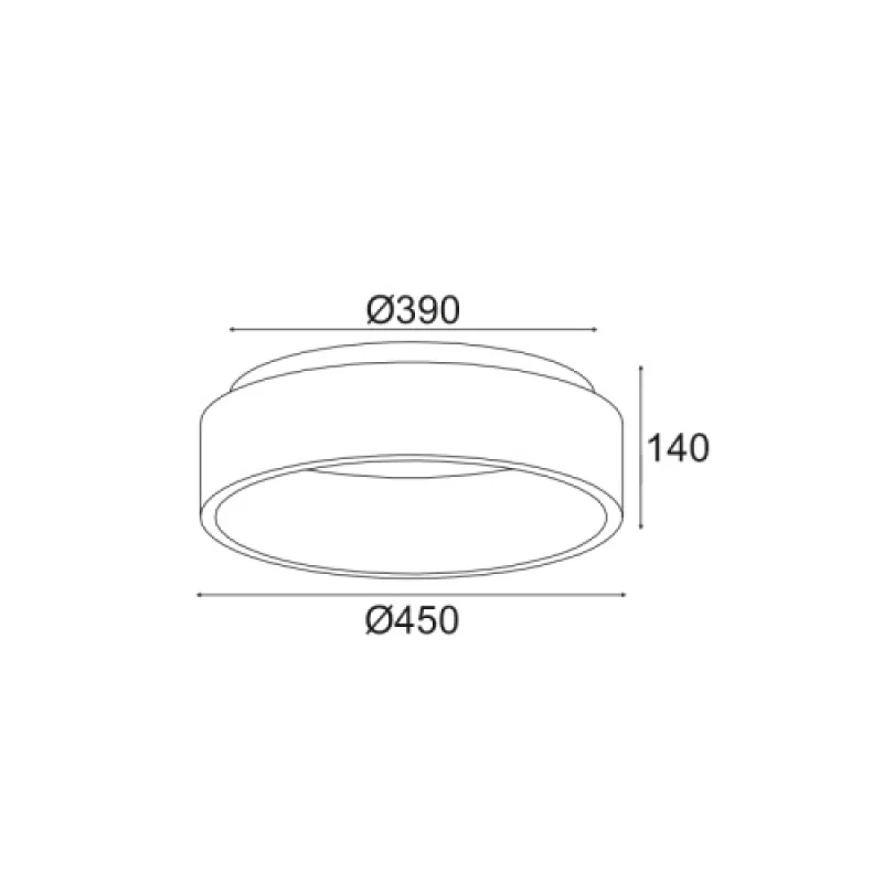 Apollo BLACK 36 BR81LEDC45BKCCT – ACA Lighting LED плафон в бял, 36W, 3000K