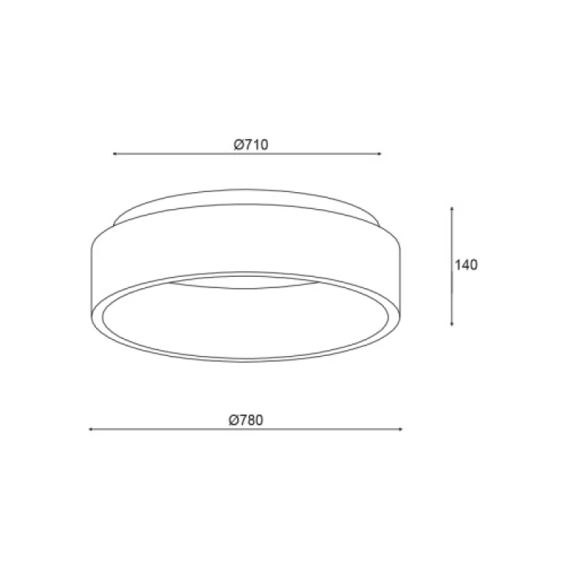 Apollo BLACK 73 BR81LEDC78BKCCT – ACA Lighting LED плафон в черен, 73W, 3000K