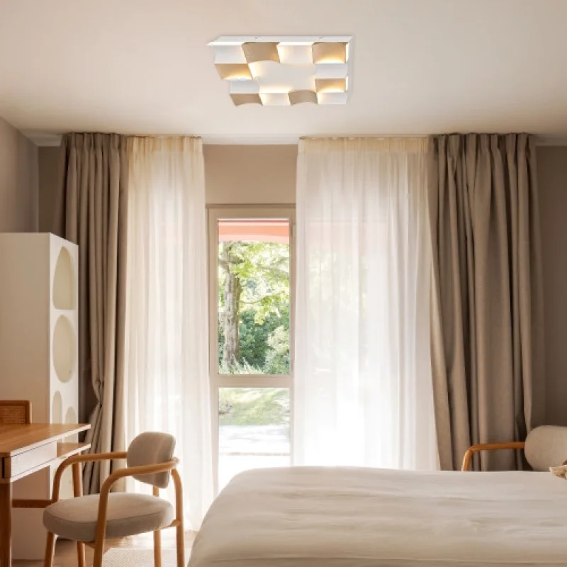 Chessy SATIN BRASS W CNC63GWCCT – ACA Lighting LED плафон в бял мат, 63W, 2700K