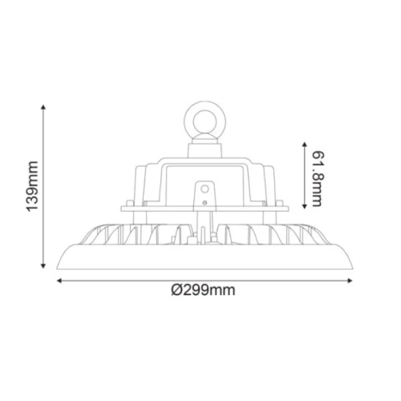 150w 5 ASTREK15050H – ACA Lighting LED industrial bell in black, 1X150W, 5000K, IP65