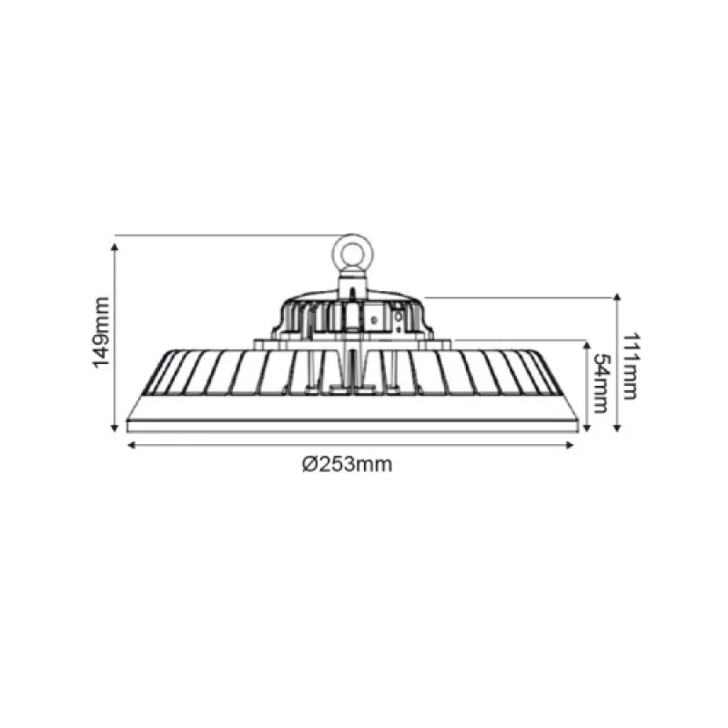 60w/80w MERIL681050 – ACA Lighting LED промишлена камбана в черен, 1X60W, 5000K, IP65