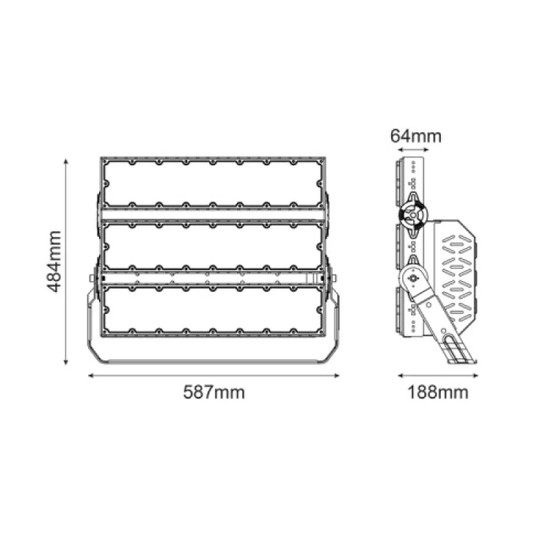 Gladiator 720W 5 GLAD7205040 – ACA Lighting LED floodlight in black, 720W, 5000K