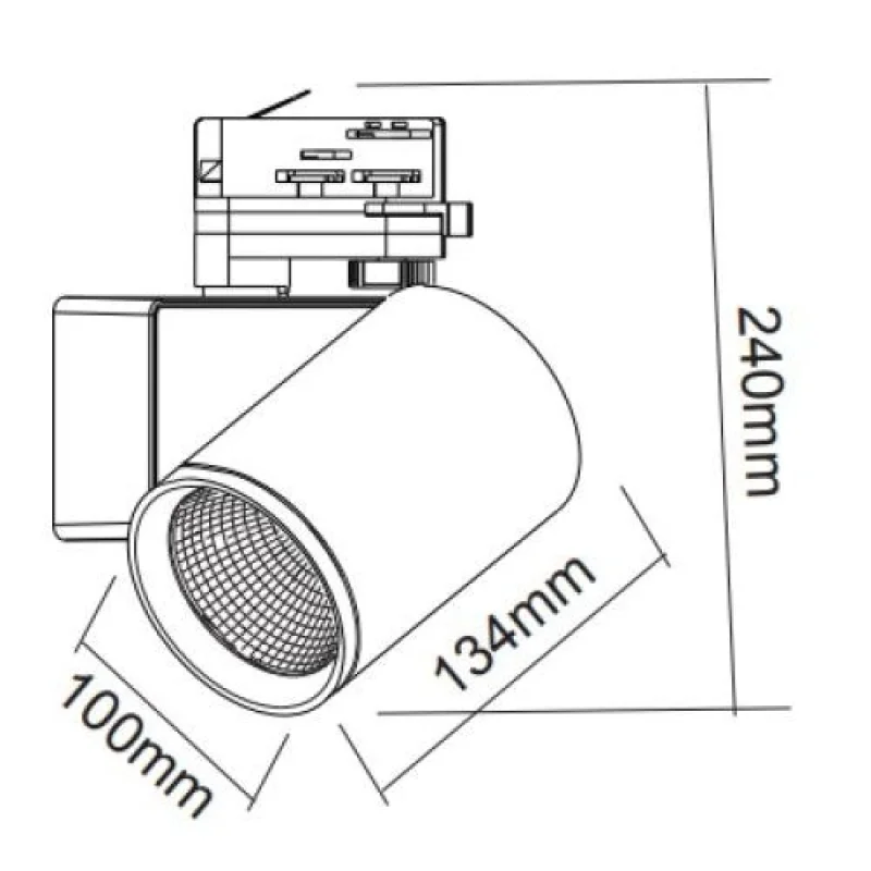 ACA Lighting LISOR4040W4N – LED прожектор за трифазна шина в бял, 1x40W, 4000K
