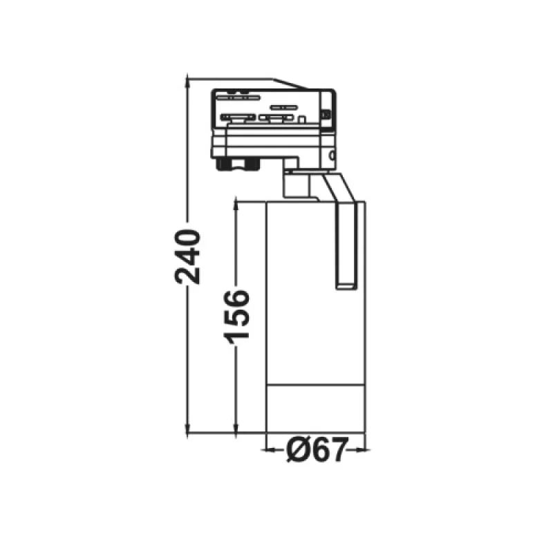 M MEL1530B4 – ACA Lighting LED прожектор за трифазна шина в черен, 15W, 3000K