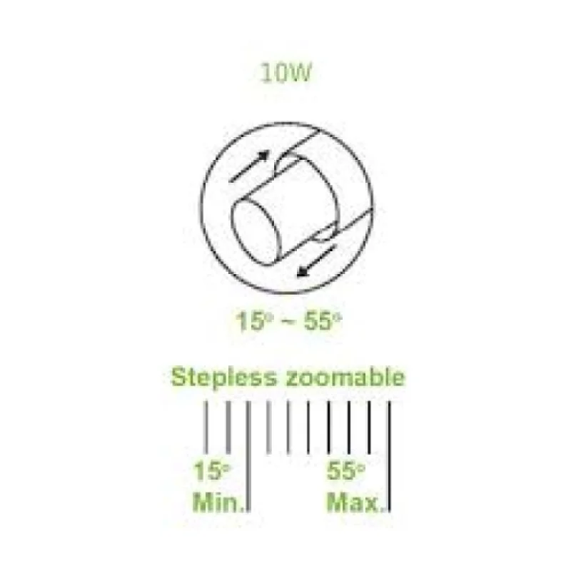 M MEL1530B4 – ACA Lighting LED прожектор за трифазна шина в черен, 15W, 3000K