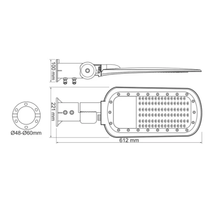 Nord 100W 2200K NORD10022 – ACA Lighting LED улична лампа в сив, 100W