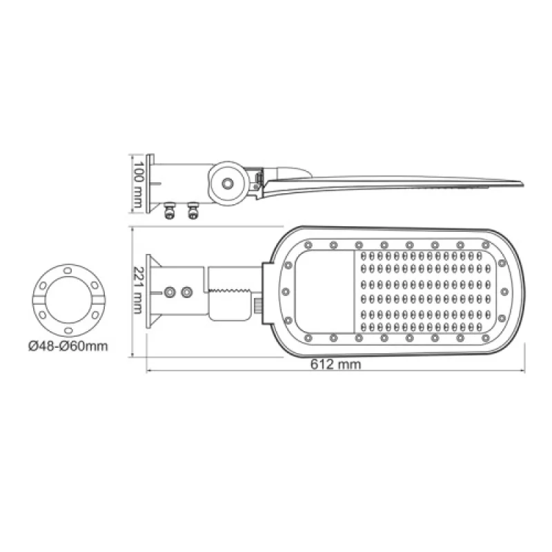 Nord 150W 4000K NORD15040 – ACA Lighting LED улична лампа в сив, 150W