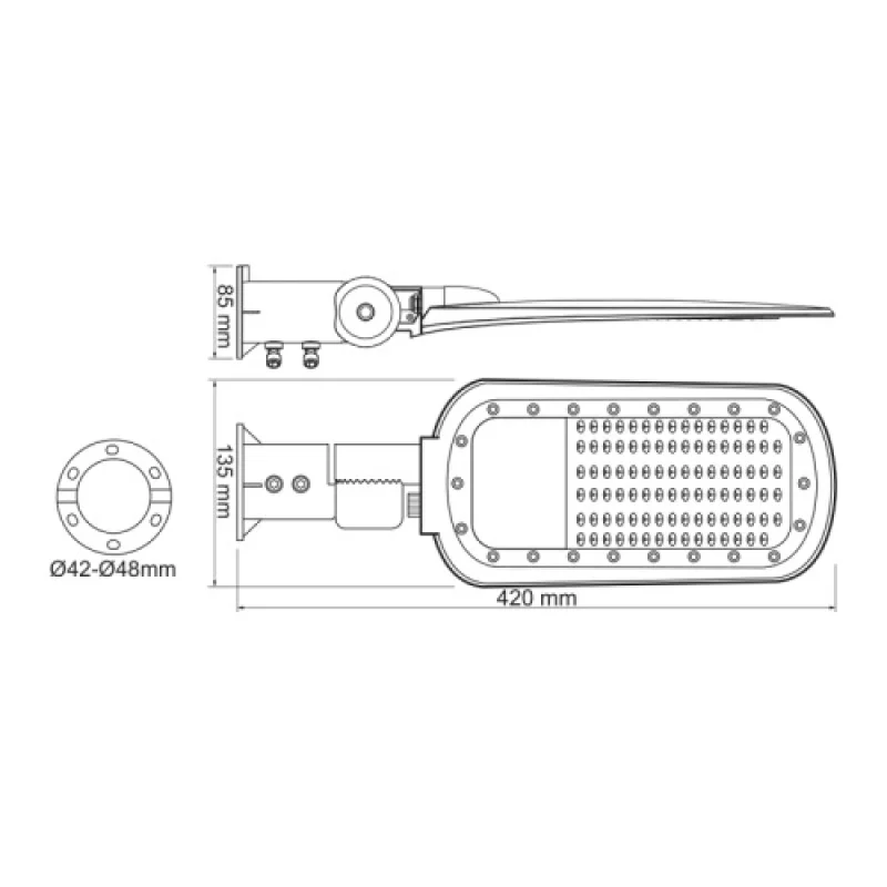 Nord 20W 4000K L NORD2040 – ACA Lighting LED улична лампа в сив, 20W