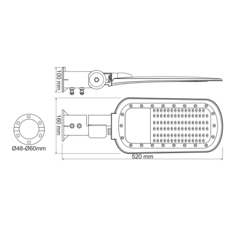 Nord 40W 4000K L NORD4040 – ACA Lighting LED улична лампа в сив, 40W