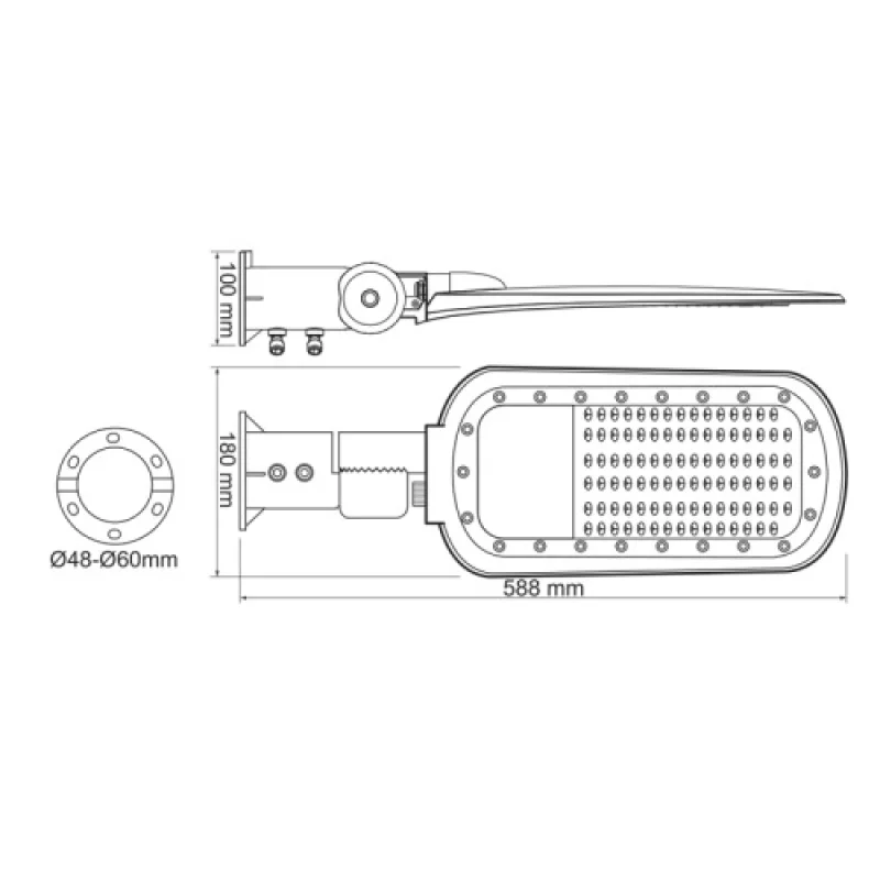 Nord 60W 4000K L NORD6040 – ACA Lighting LED улична лампа в сив, 60W