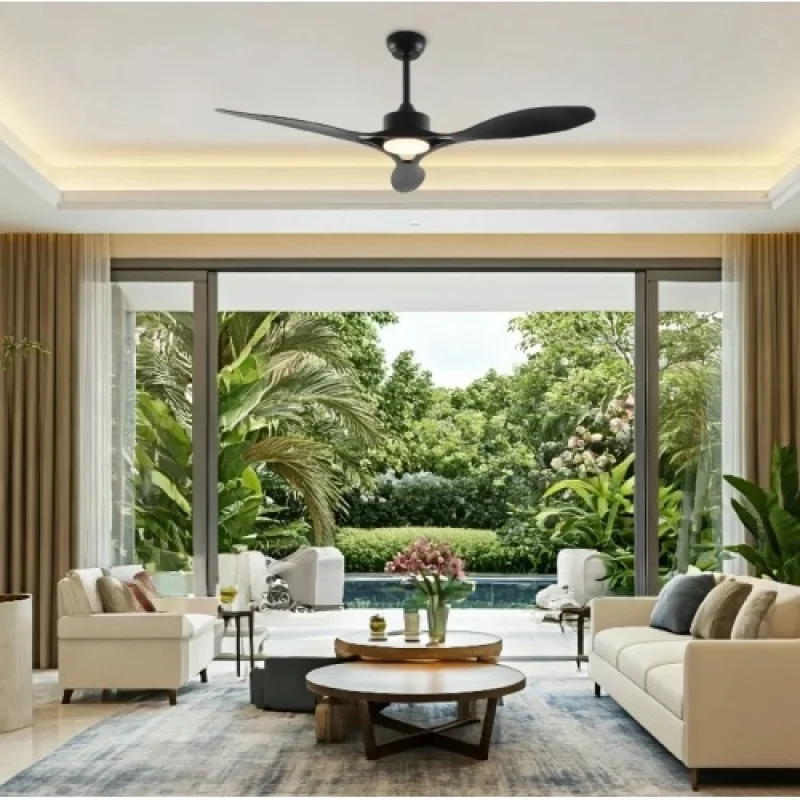 Ceiling Fans ACA Lighting FANGS424B – LED fan in black