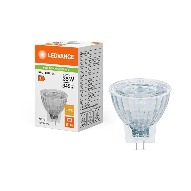 LED050329 – LEDVANCE LED lamp, 4.2W, 345lm, 2700K, IP20, transparent