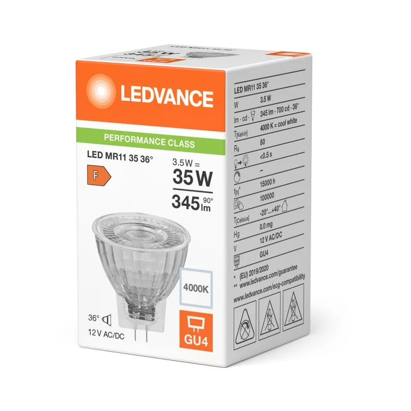 LED050350 – LEDVANCE LED крушка, 4.2W, 345lm, 4000K, IP20, прозрачен