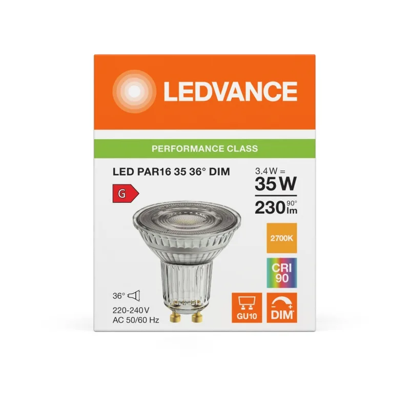 LED059872 – LEDVANCE LED крушка, 3.4W, 230lm, 2700K, IP20, прозрачен
