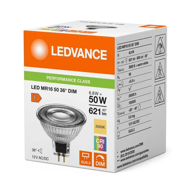 LED234729 – LEDVANCE LED крушка, 6.8W, 621lm, 3000K, IP20, прозрачен