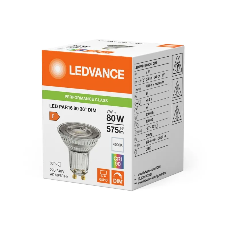 LED234903 – LEDVANCE LED крушка, 7W, 575lm, 4000K, IP20, прозрачен