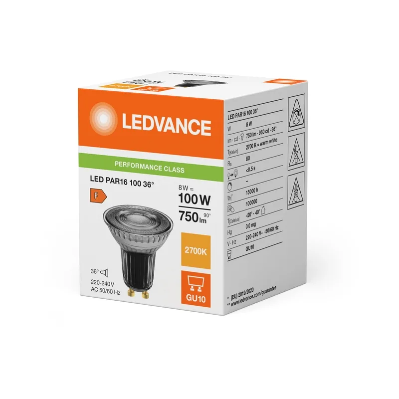 LED234989 – LEDVANCE LED крушка, 8W, 750lm, 2700K, IP20, прозрачен