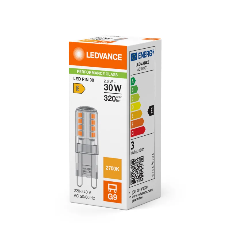 LED248931 – LEDVANCE LED lamp, 2.6W, 320lm, 2700K, transparent