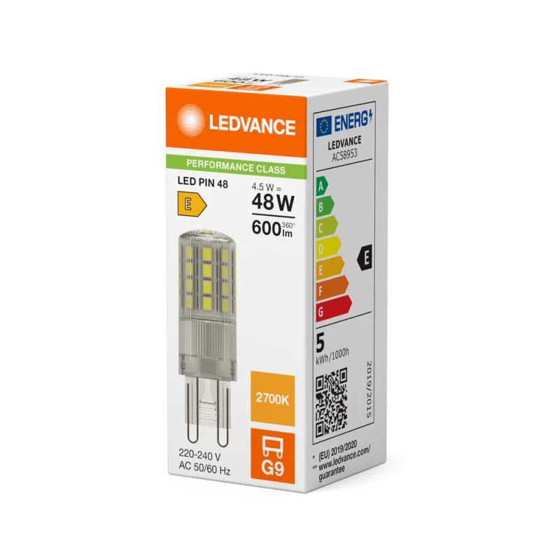 LED249020 – LEDVANCE LED крушка, 4.5W, 600lm, 2700K, прозрачен