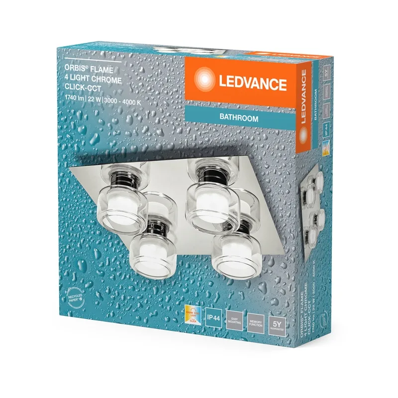 LED276255 – LEDVANCE pendant light, 22W, 1400lm, 3000K-4000K, IP44, chrome